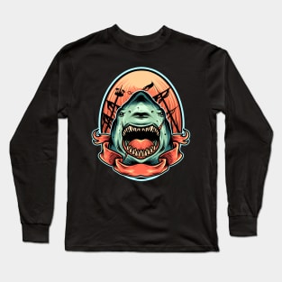 angry shark Long Sleeve T-Shirt